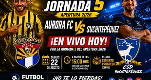Aurora FC vs Suchitepéquez EN VIVO Apertura 2026 Liga Bantrab